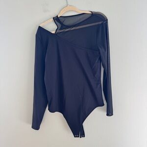 Abercrombie Mesh Detail Long Sleeve Bodysuit